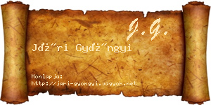 Jári Gyöngyi névjegykártya